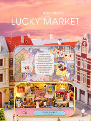 Kisoy Dollhouse Miniature with Furniture Kit Handmade DIY House Model for Teens mature-themed Gift (Lucky Market)