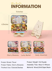 Kisoy Dollhouse Miniature with Furniture Kit  Handmade DIY House Model for Teens mature-themed Gift (Lucky Market)